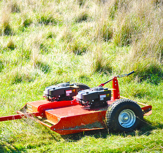 Landman Finish Mower, Tow-behind, Powered-Twin-Engine